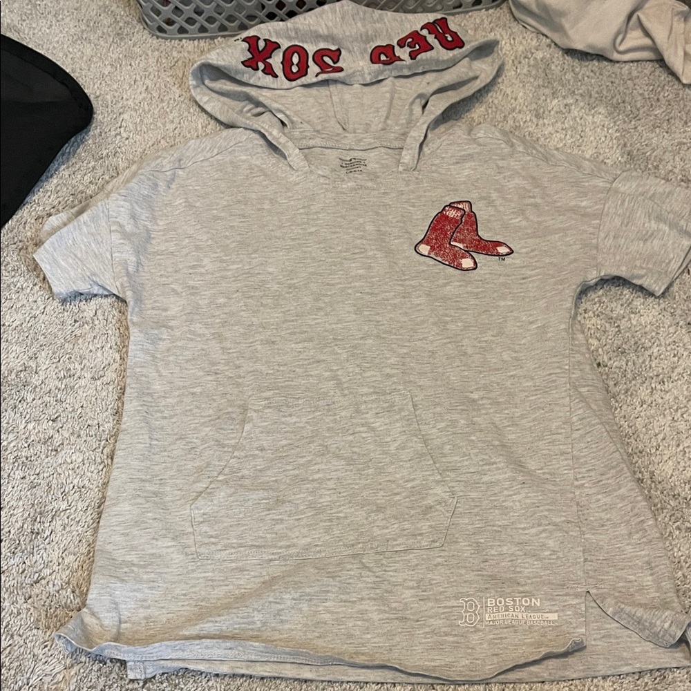 Gray Boston Red Sox Hooded Short Sleeve Tee - Picture 2 of 6